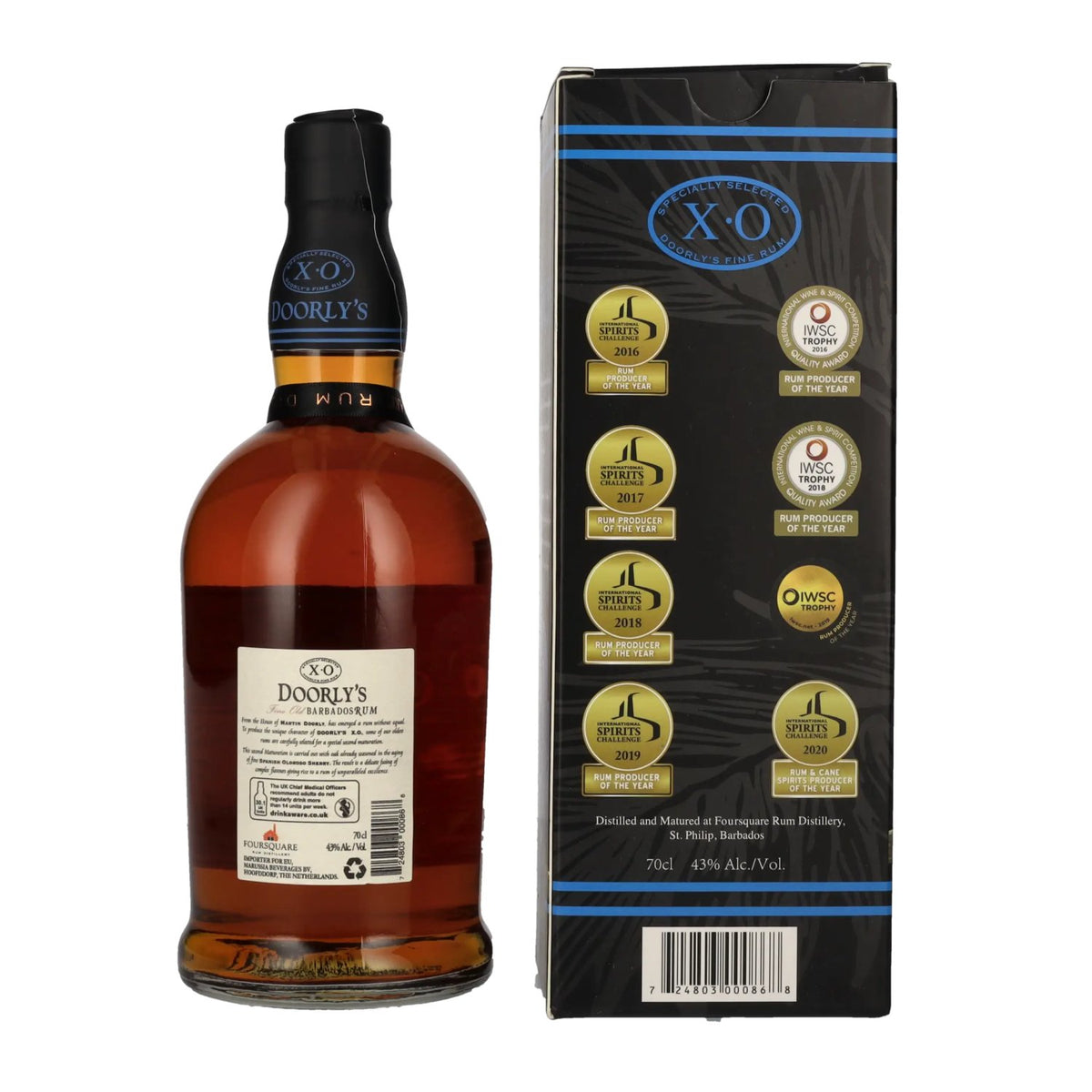 Doorly's XO Fine Old Barbados Rum 43% vol. 0.7l in a gift box