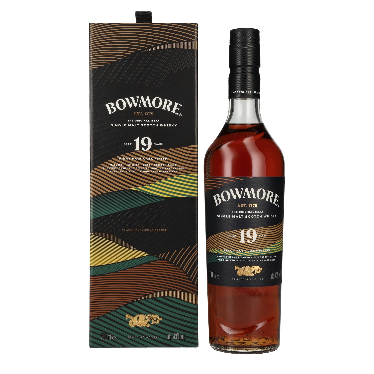 Bowmore 19 Years Old Pinot Noir Cask Finish Islay Single Malt 43% Vol. 0,7l in Geschenkbox