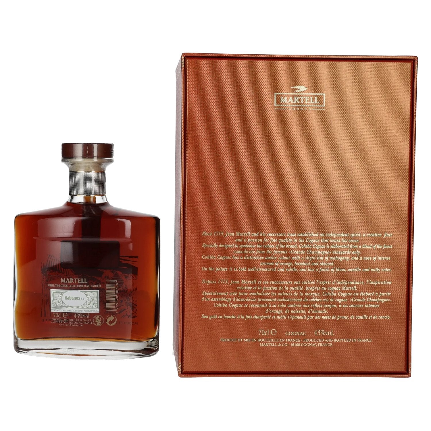 Martell Cohiba Grander Champagne Cognac 43% Vol. 0,7l in geschenkverpakking