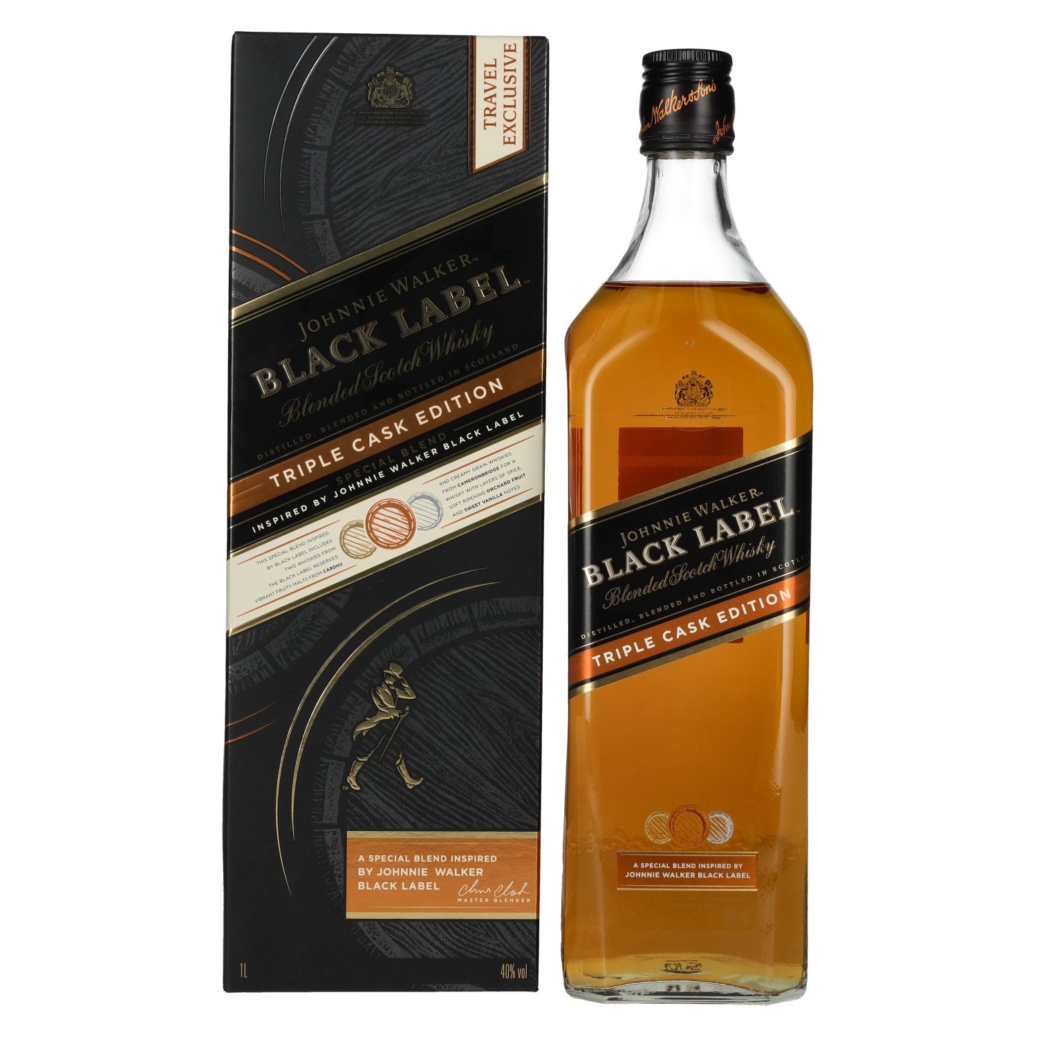 Johnnie Walker BLACK LABEL Blended Scotch Whisky TRIPLE CASK EDITION 40% vol. 1l en boîte cadeau