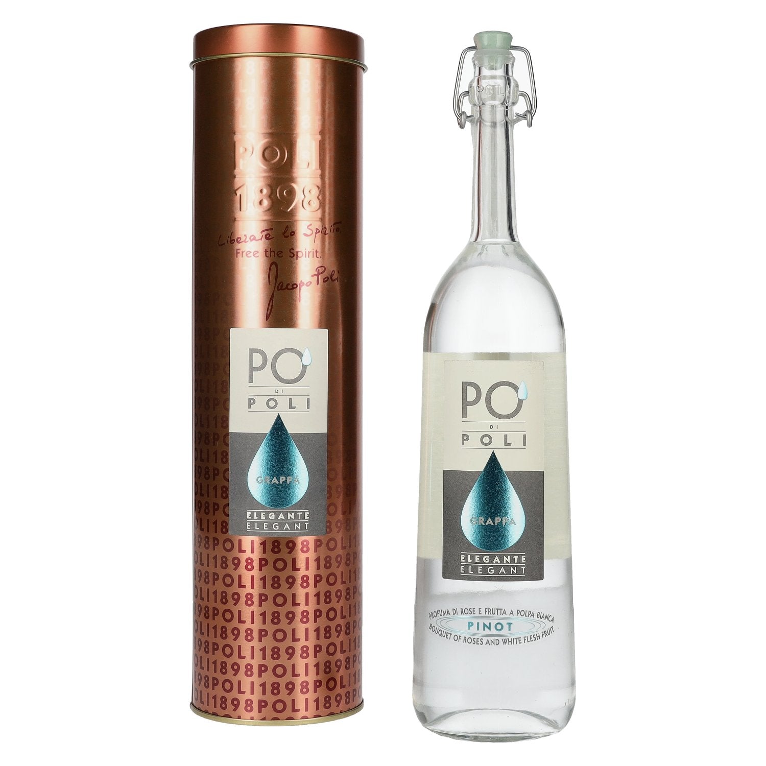 Poli Po' Di Poli Grappa Elegante 40% Vol. 0,7l in Blik