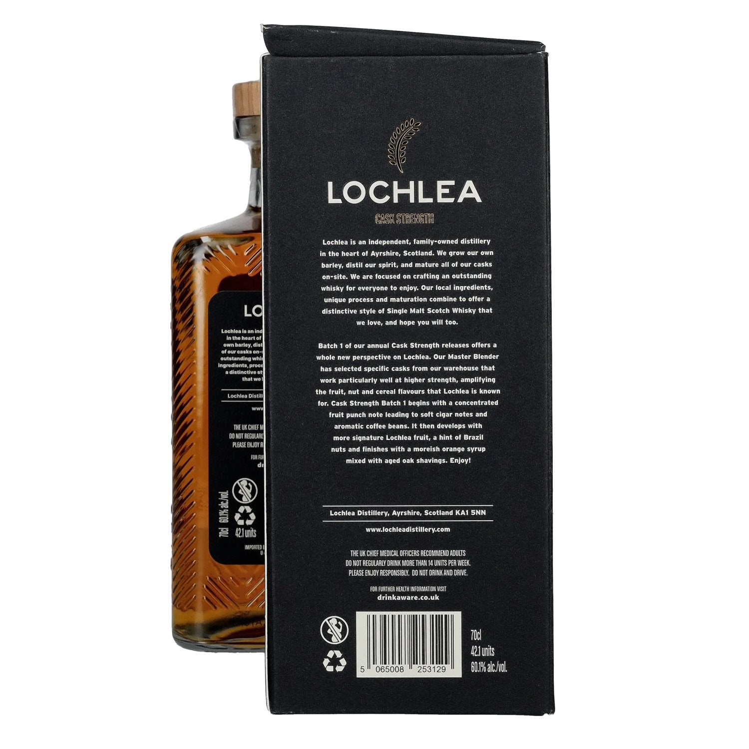 Lochlea CASK STRENGTH Single Malt Whisky Batch 1 60,1% vol. 0,7l en boîte cadeau