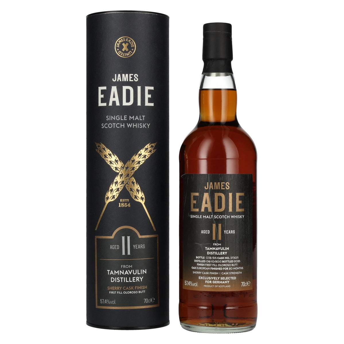 Tamnavulin 11 ans d'âge James Eadie 1st OLOROSO BUTT FINISH Single Malt #373071 2013 57,4 % vol. 0,7 l dans un coffret cadeau