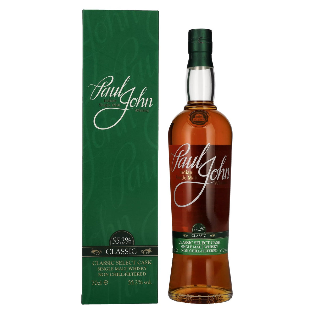 Paul John Whisky CLASSIC Select Cask, 55,2 % vol., 0,7 l, dans un coffret cadeau