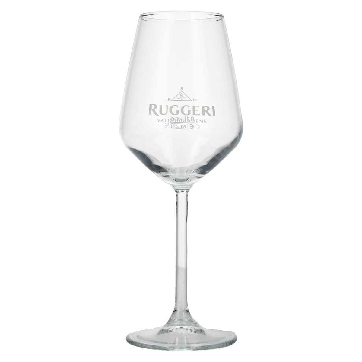 Ruggeri Argeo Prosecco stemmed glass with measurement markings