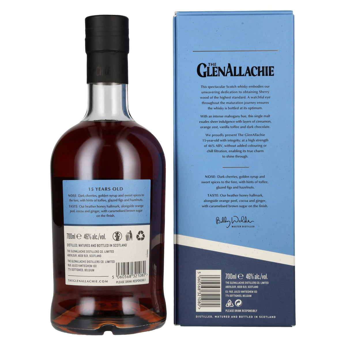 The GlenAllachie 15 Years Old Speyside Single Malt 46% vol. 0.7 litres in a gift box