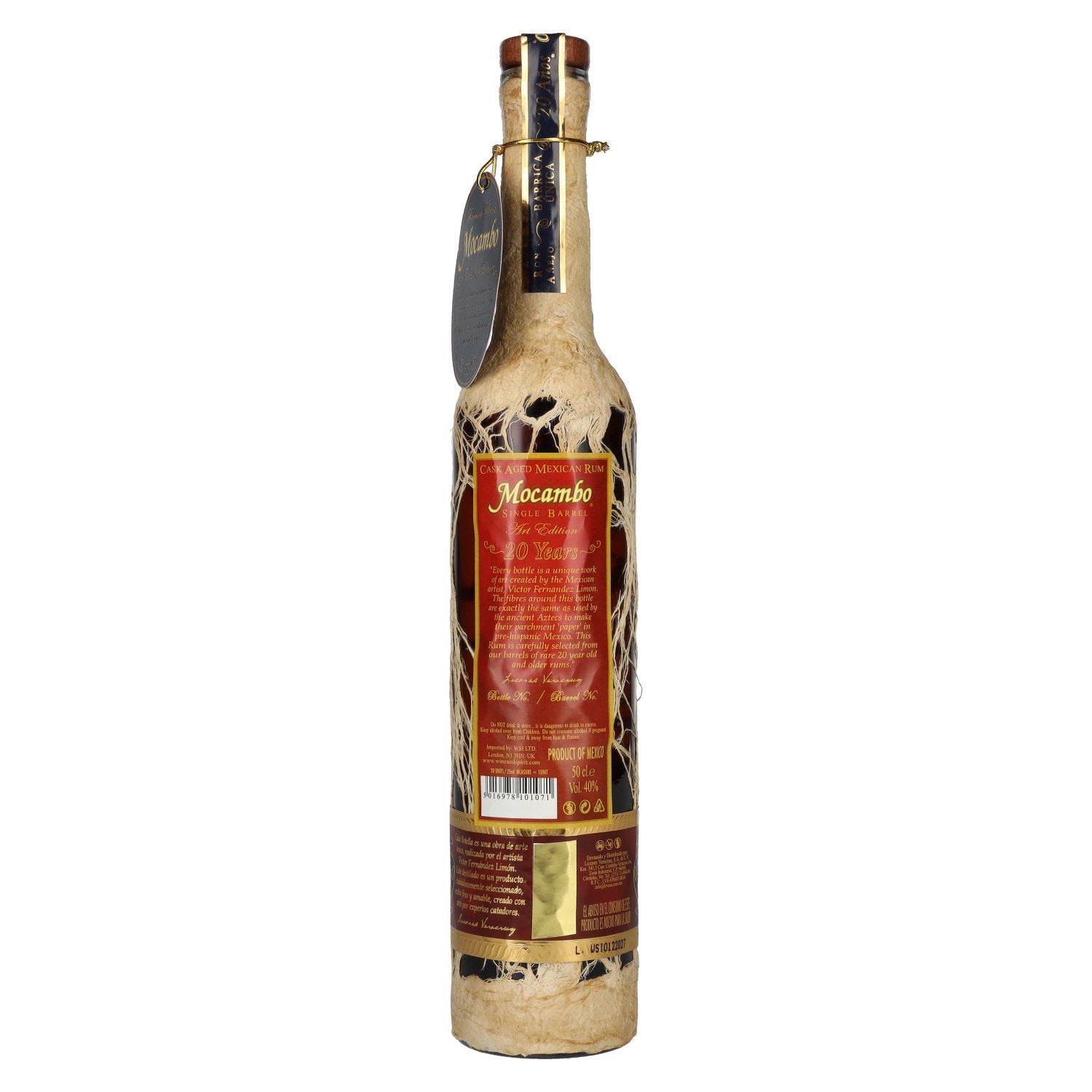 Mocambo Ron Añejo 20 Años Barrica Selecta Premium Edición de Arte 40% vol. 0,5l