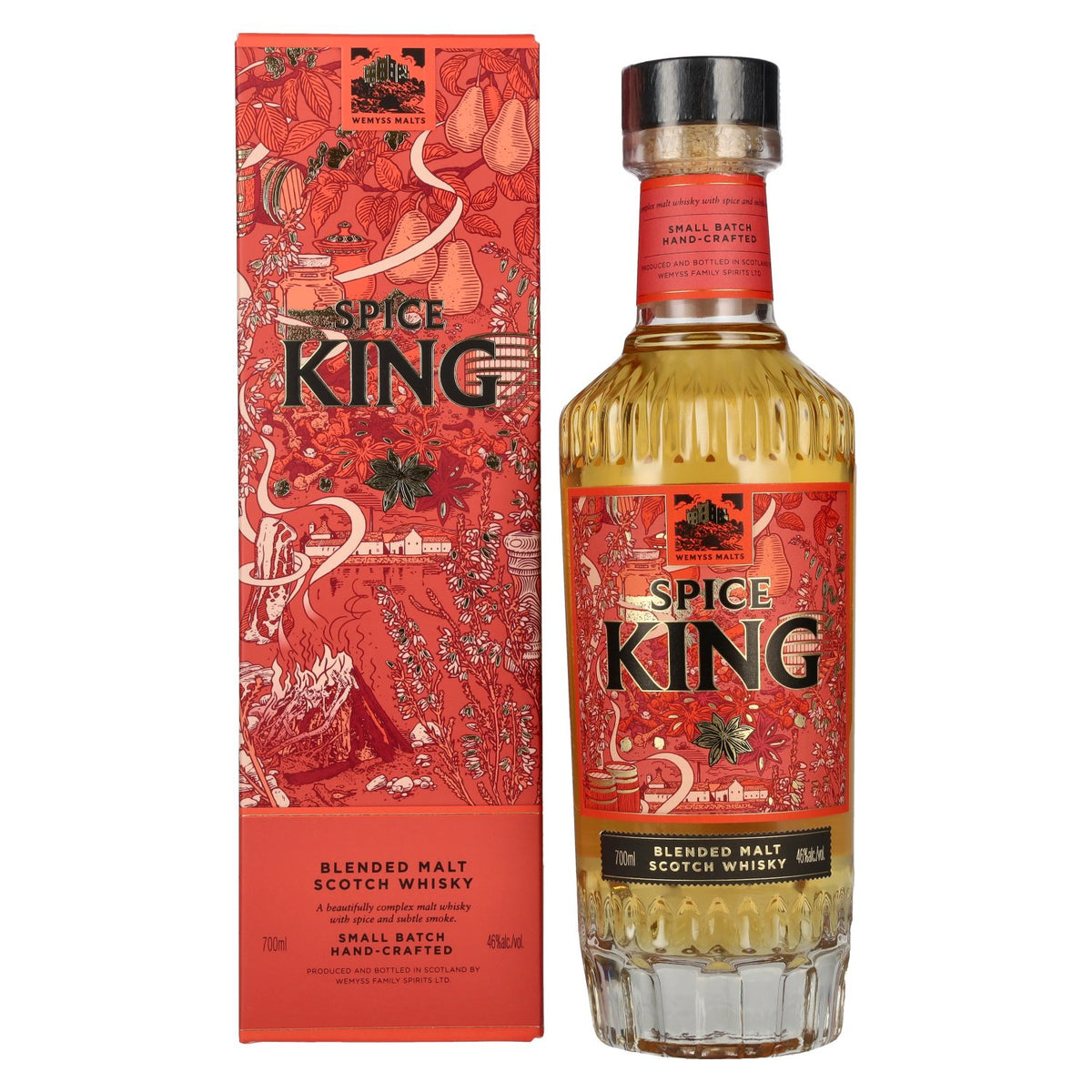 Wemyss Malts SPICE KING Blended Malt Scotch Whisky 46% Vol. 0,7l in Geschenkbox