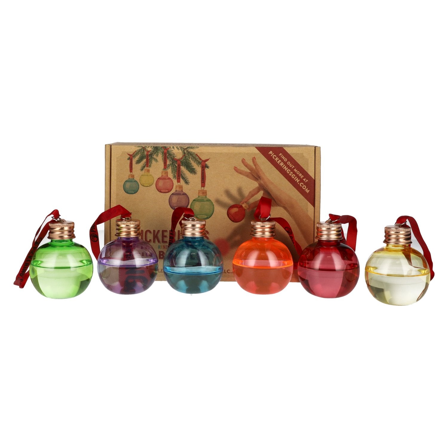 Pickering's Christmas Gin Baubles 42% Vol. 6x0,05l in geschenkverpakking PET