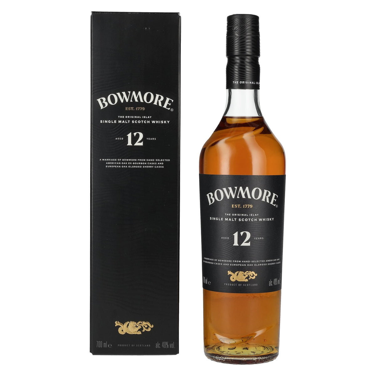 Bowmore 12 Years Old Islay Single Malt 40% Vol. 0,7l in geschenkverpakking