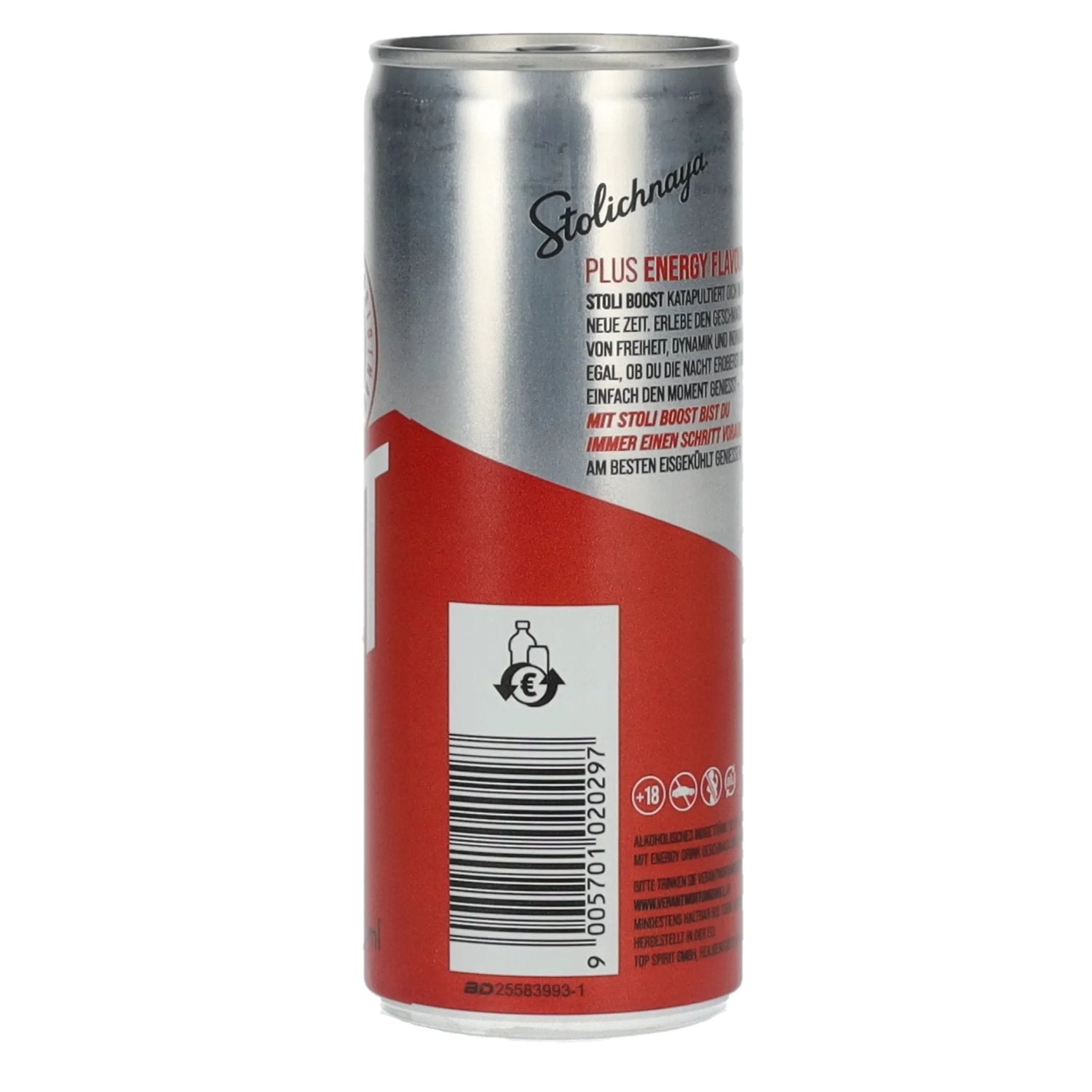 Stolichnaya Boost Plus ENERGY Flavour 5% Vol. 0,25l Dose Pfand