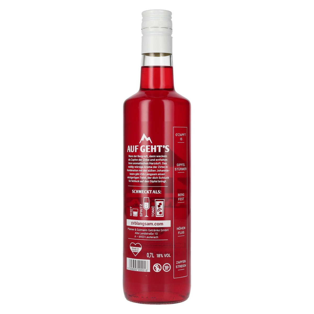 ZIRB LANGSAM Zirbe Johannisbeere Likör 18% Vol. 0,7l