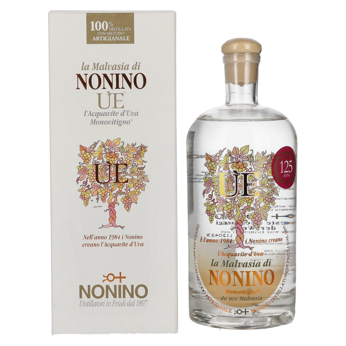 Nonino Grappa ÙE Monovitigno la Malvasia 38% ABV, 0.5 l, in a gift box