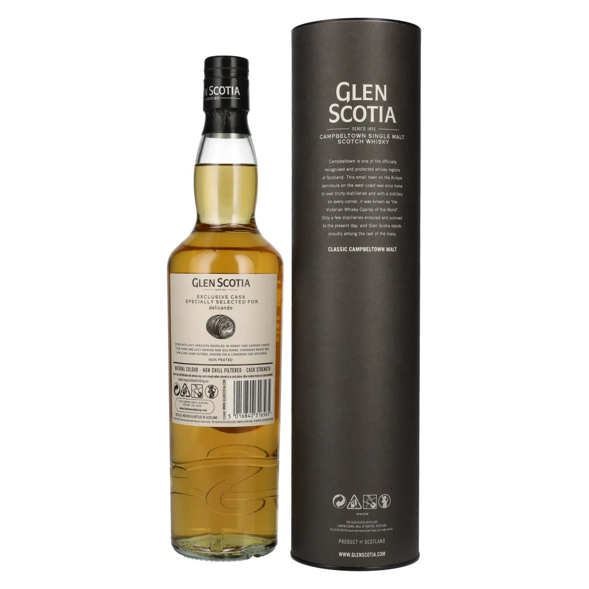 Glen Scotia 7 Years Old 1st Fill PX HOGSHEAD Cask van delicando 2016 54,9% vol. 0,7 l in geschenkverpakking