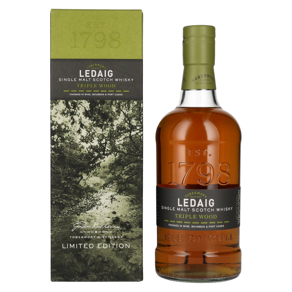 Ledaig Triple Wood Single Malt Scotch Whisky Limited Edition 53,8% vol. 0,7 l in geschenkverpakking