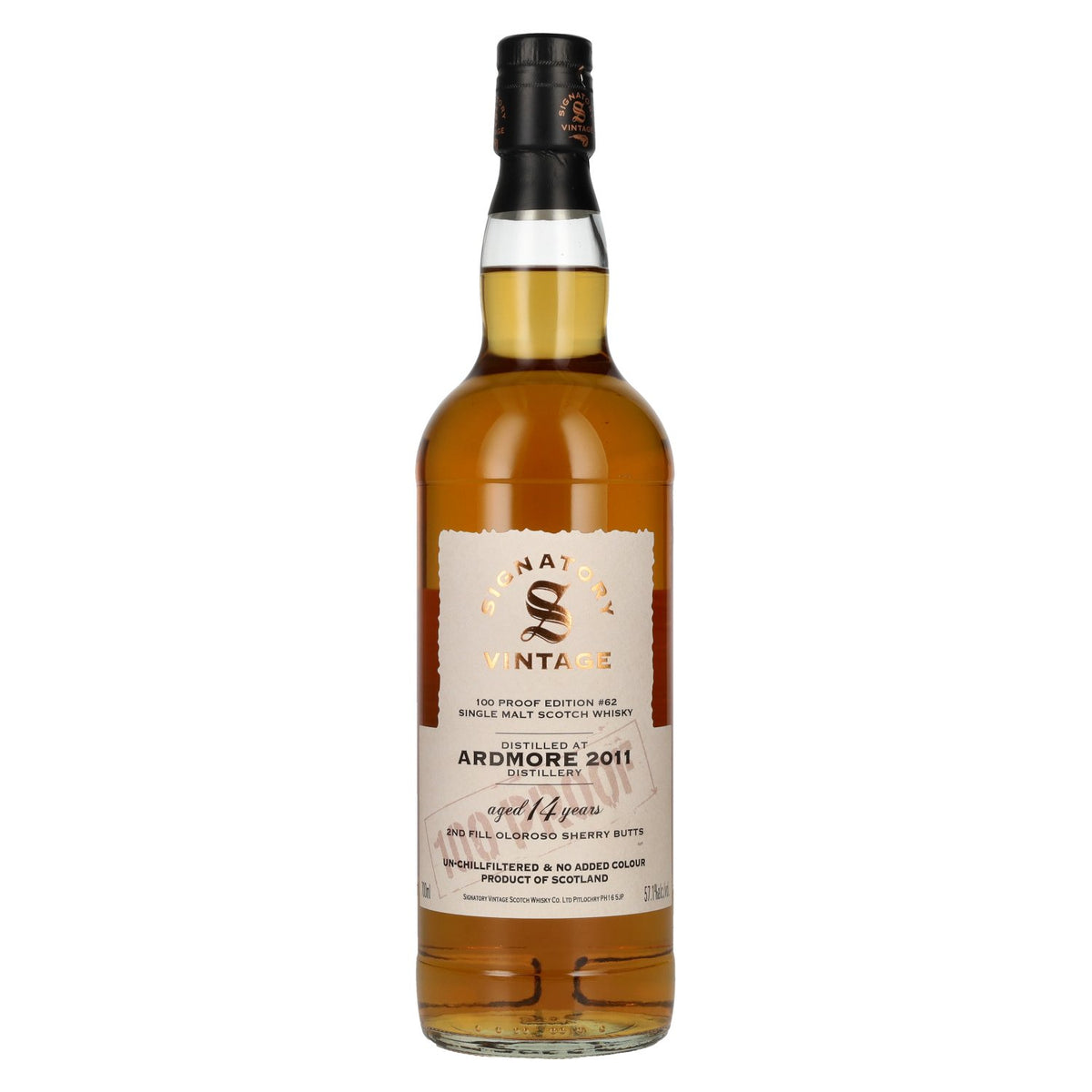 Signatory Vintage 100 Proof Edition ARDMORE 14 Years Old Single Malt #62 2011 57,1% Vol. 0,7l
