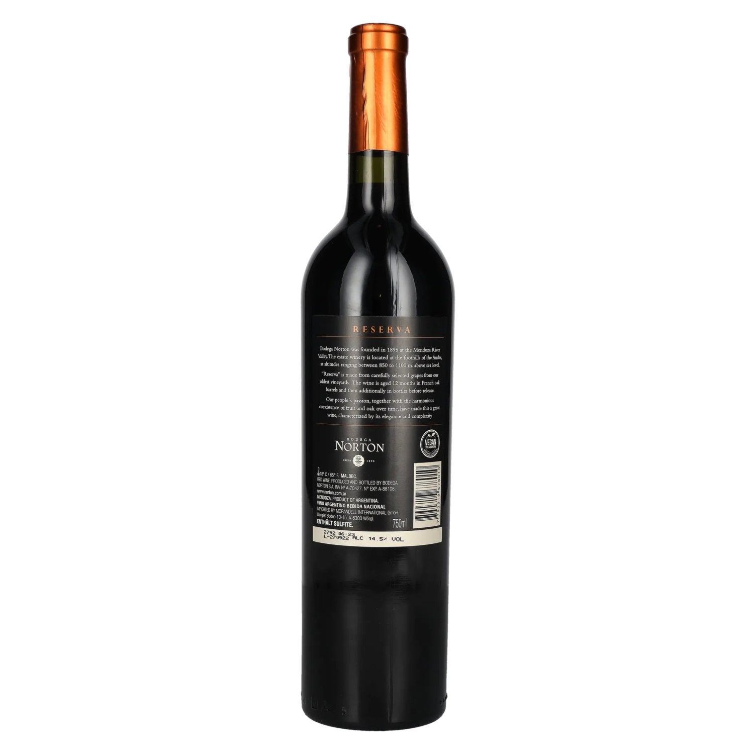 Bodega Norton Reserva Malbec 2021 14,5% Vol. 0,75l
