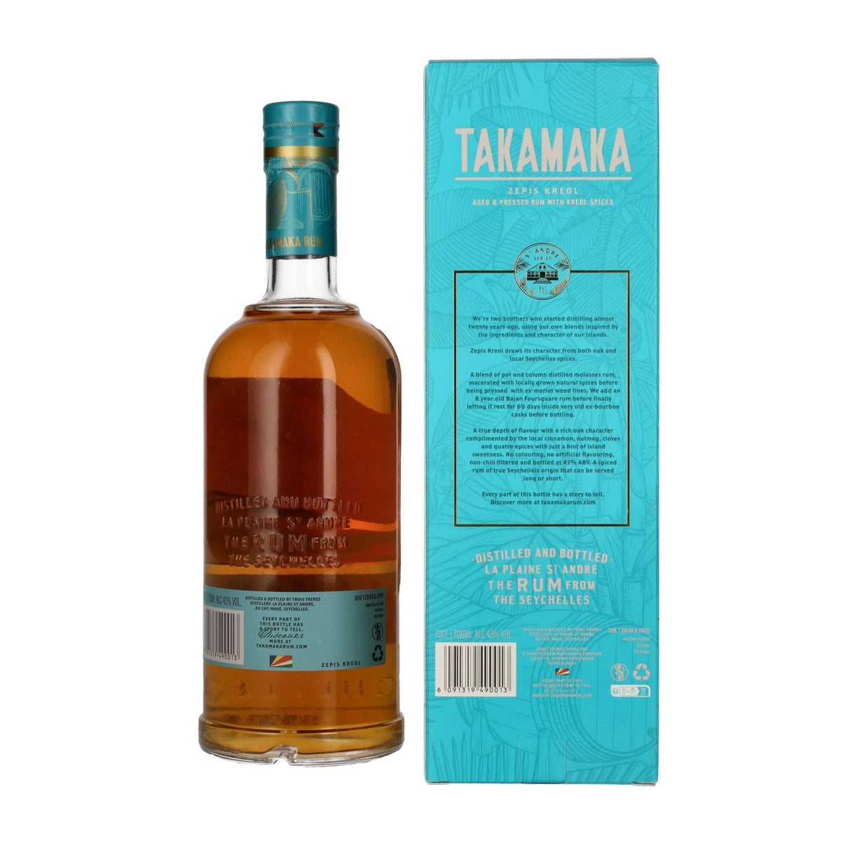 Rhum Takamaka ZEPIS KREOL 43 % vol., 0,7 l, dans un coffret cadeau