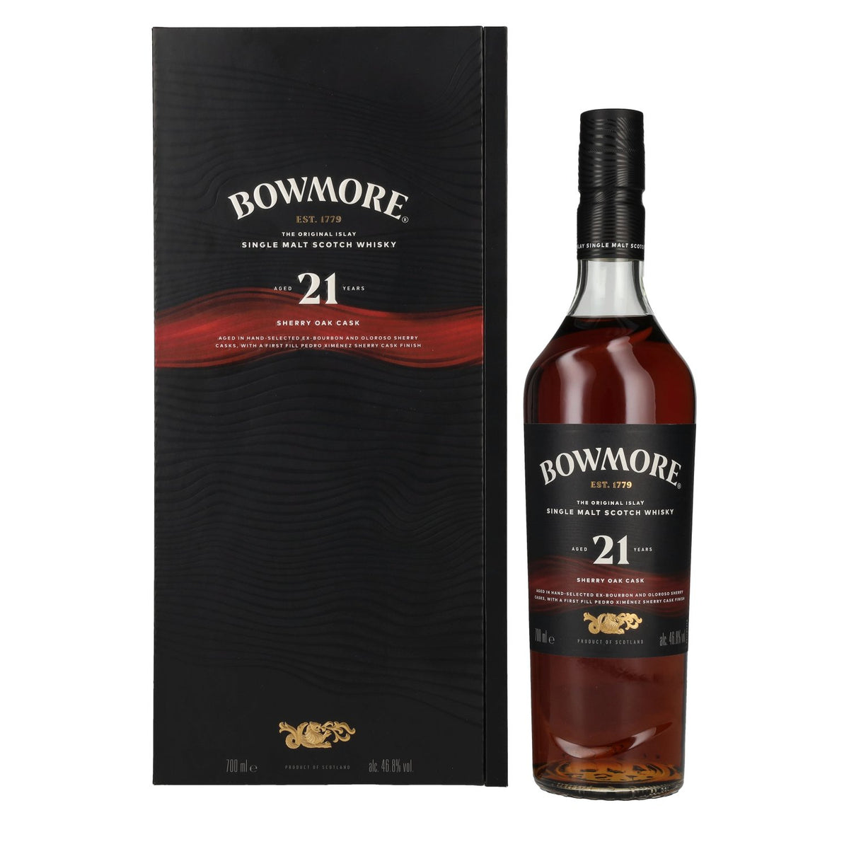 Bowmore 21 Years Old Sherry Oak Cask Islay Single Malt 46,8% Vol. 0,7l in Geschenkbox