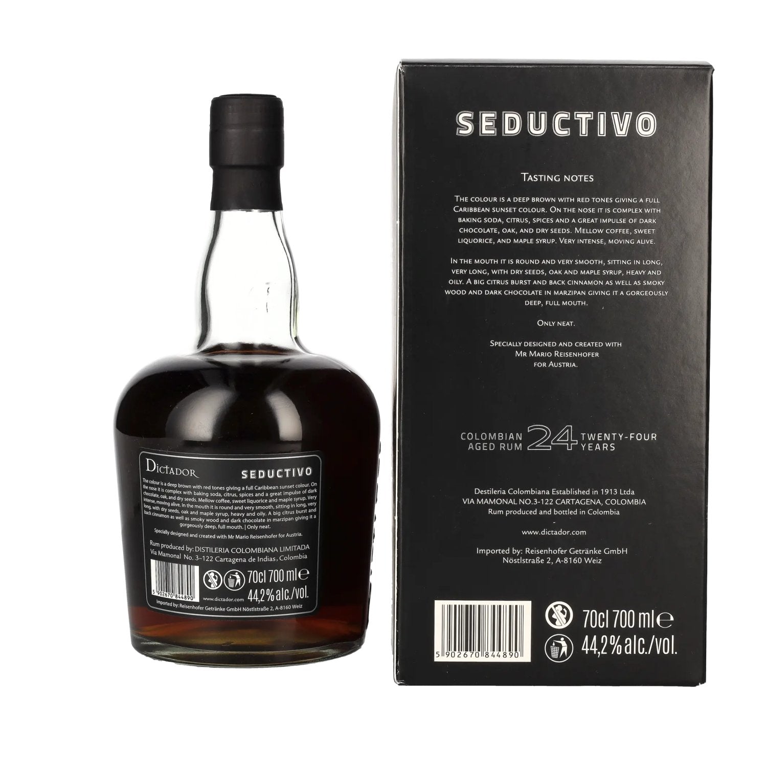 Dictador SEDUCTIVO 24 Years Old Colombian Aged Rum Limited Edition 44,2% Vol. 0,7l in gift box