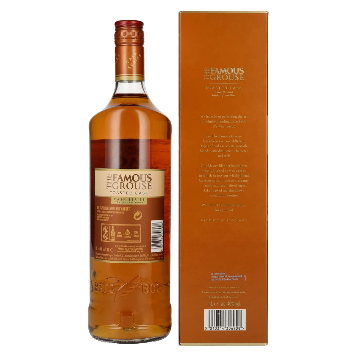 The Famous Grouse TOASTED CASK FINISH 40% vol. 1 l in geschenkverpakking