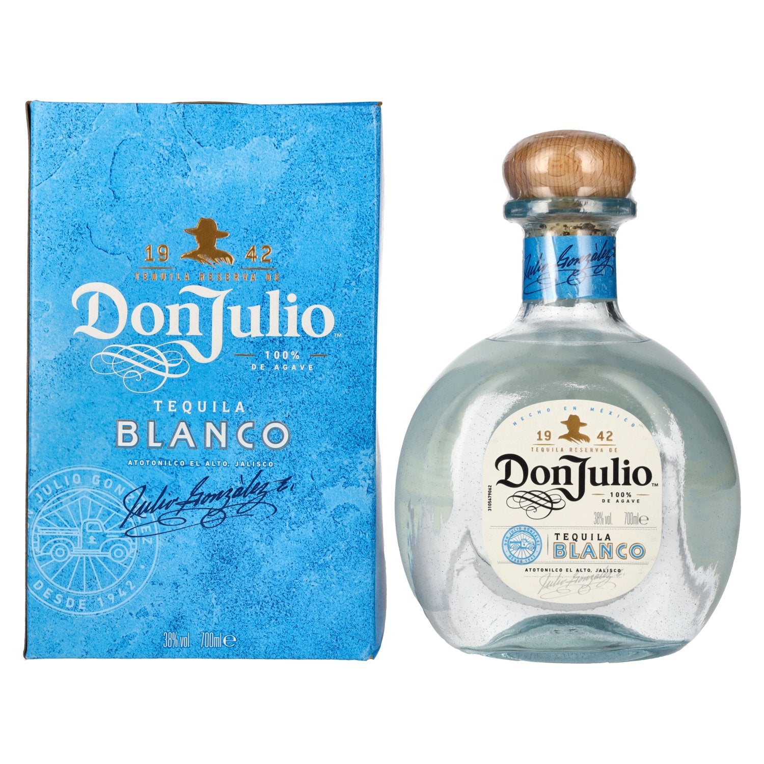 Don Julio Tequila Blanco 100% agave 38% vol. 0,7 l in geschenkverpakking