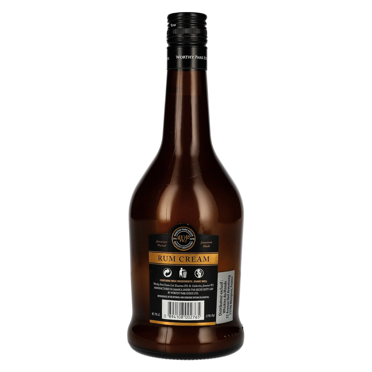 Rum-Bar Worthy Park Estate Rum Cream BBD 07/07/2026 15% Vol. 0,7l