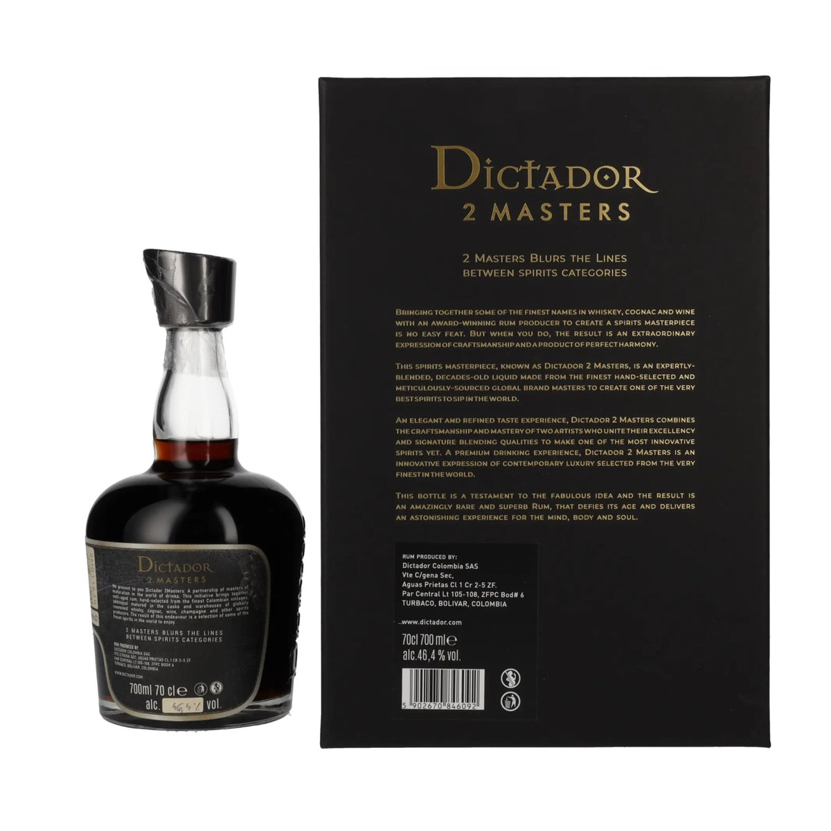 Dictador 2 MASTERS 1976 45 Years Old Ximénez-Spínola 1e uitgave 46,4% vol. 0,7 l in geschenkverpakking
