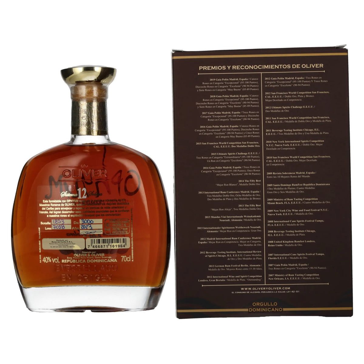 Ophyum 12 Metódo Solera Grand Premiere Rhum 40% Vol. 0,7l in Geschenkbox