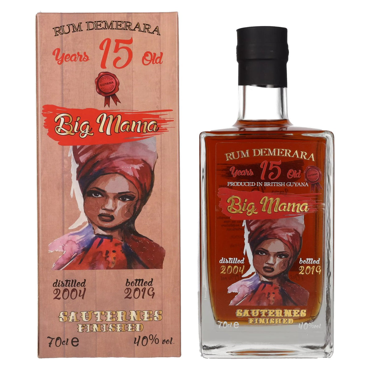 Big Mama 15 Years Old Rum Demerara Sauternes Finished 2004 40% Vol. 0,7l en boîte cadeau