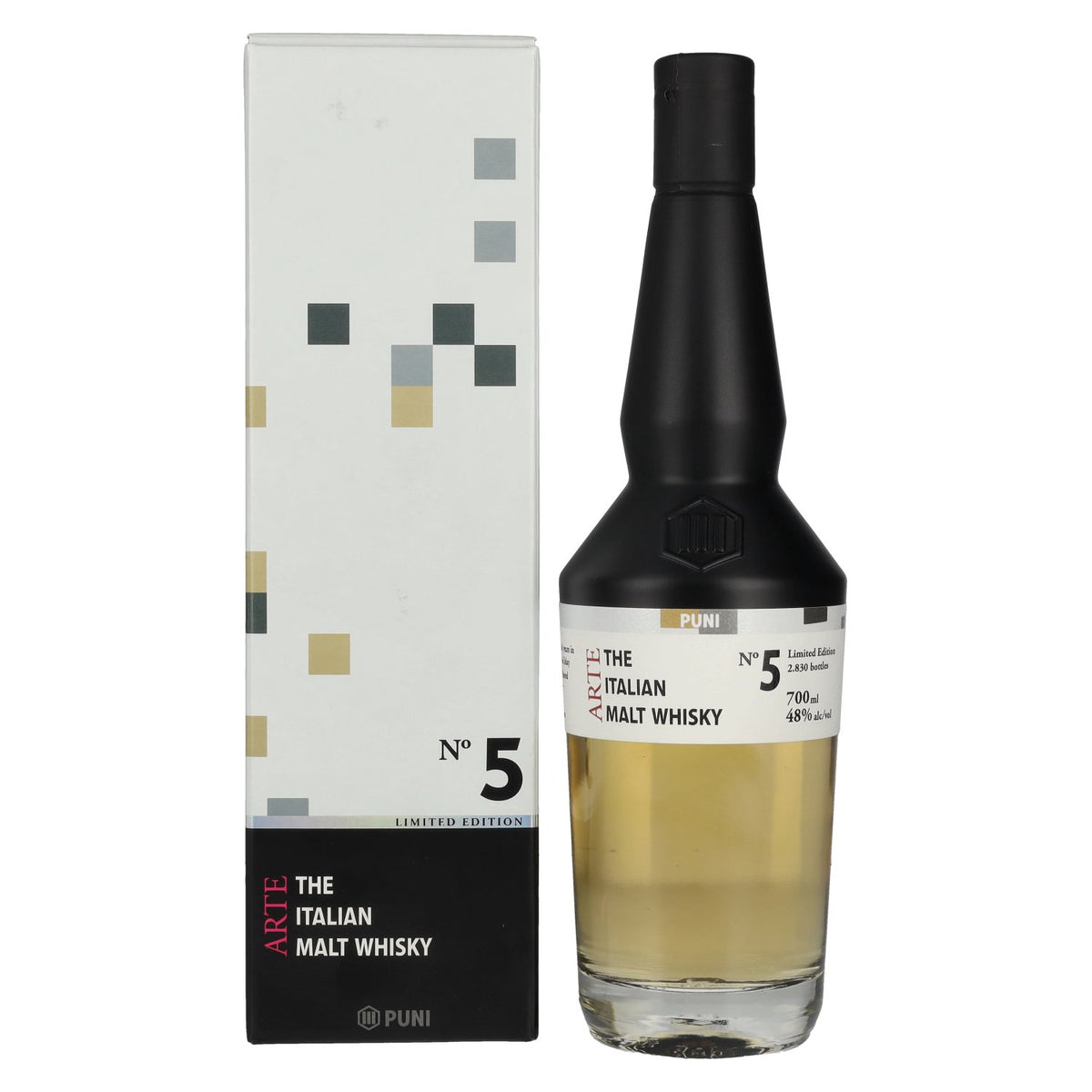 Puni ARTE nr. 5 The Italian Malt Whisky Limited Edition 48% vol. 0,7 l in geschenkverpakking