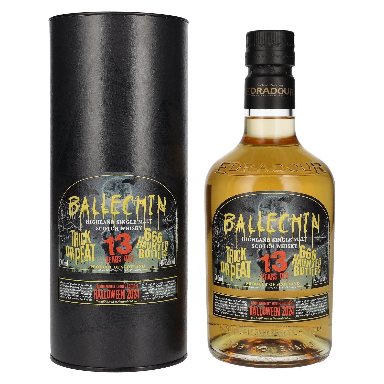Edradour Ballechin 13 Years Old Trick Or Peat Halloween Limited Edition 2024 46,6% Vol. 0,7l in geschenkverpakking