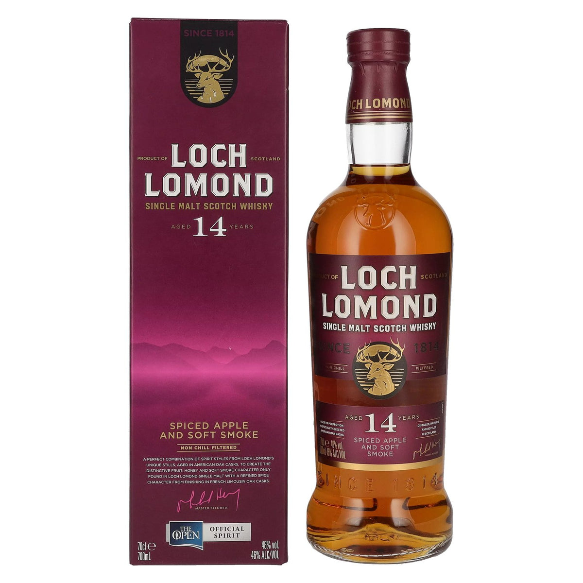 Loch Lomond 14 Years Old Single Malt Spiced Apple and Soft Smoke 46% vol. 0,7 l in geschenkverpakking