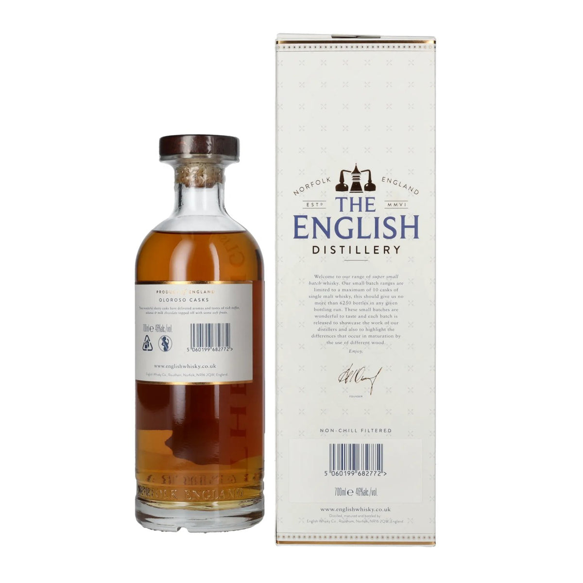 The English Distillery Oloroso Casks Small Batch Single Malt Whisky 46 % vol., 0,7 l, dans un coffret cadeau