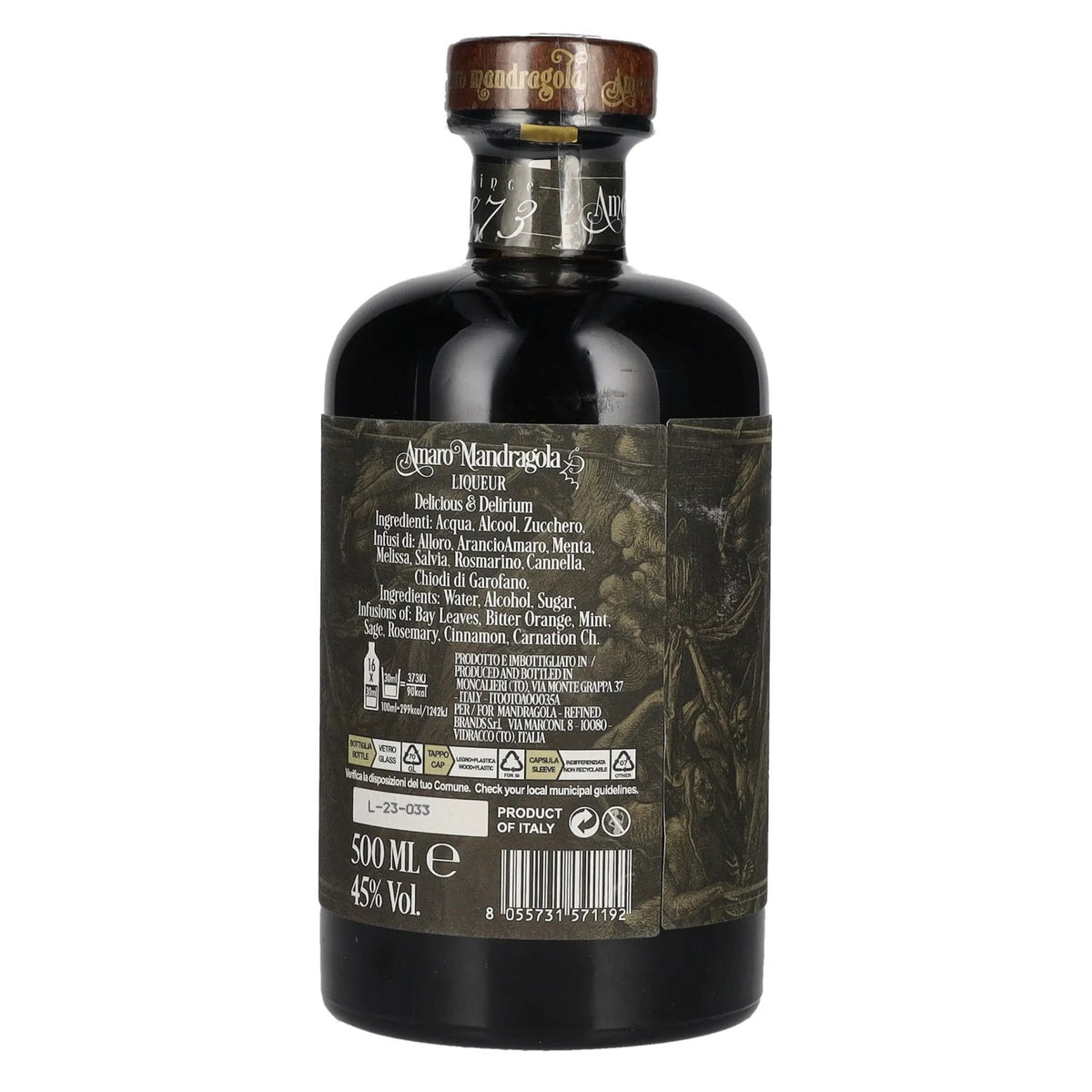 Amaro Mandragola 45% vol. 0,5l