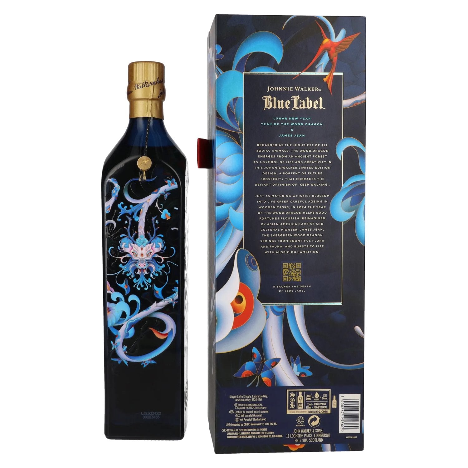 Johnnie Walker Blue Label James Jean YEAR OF THE WOOD DRAGON 2024 40% vol. 0,7l en boîte cadeau