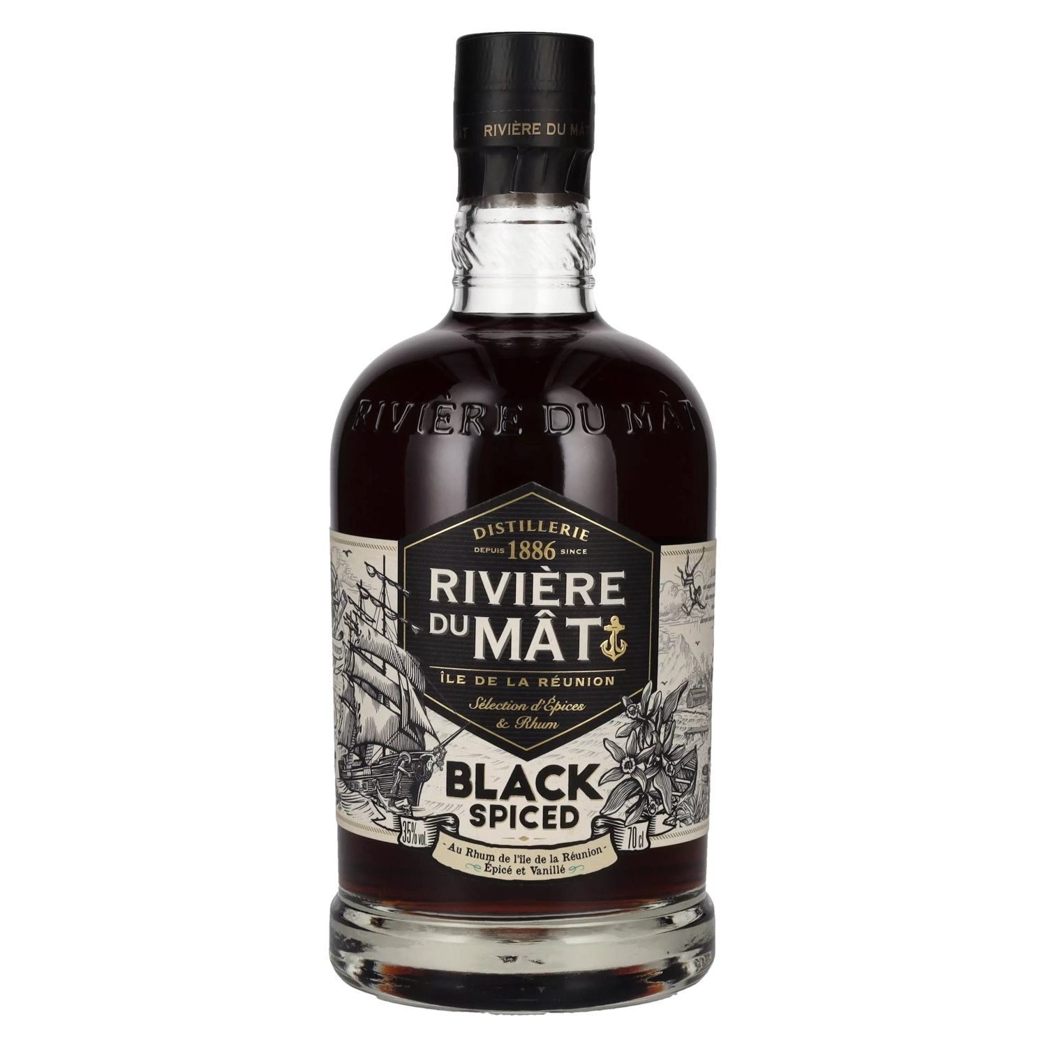 Rivière du Mât Zwart Gekruid 35% Vol. 0,7l