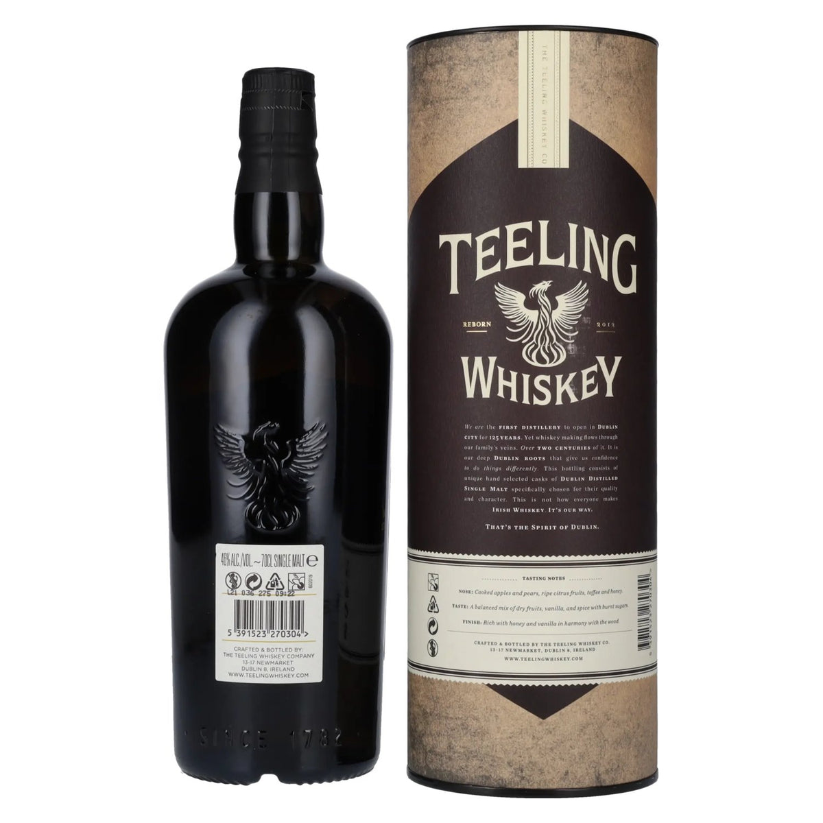 Teeling Whiskey SINGLE MALT Irish Whiskey 46% Vol. 0,7l in Geschenkbox