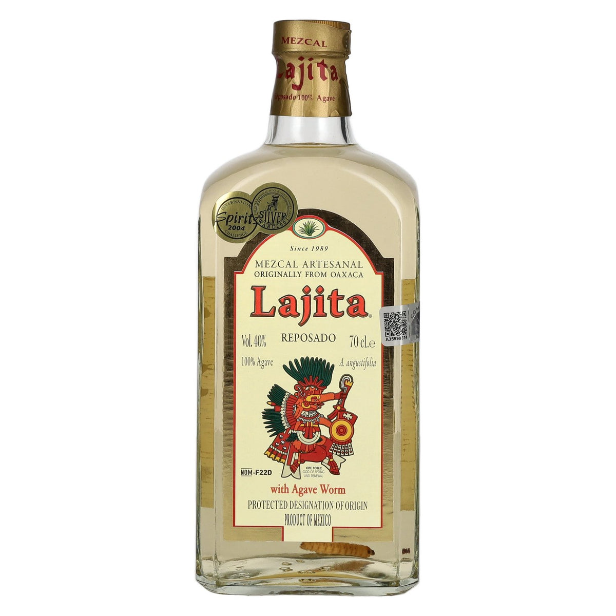 Lajita Mezcal REPOSADO with Agave Worm 40% Vol. 0,7l