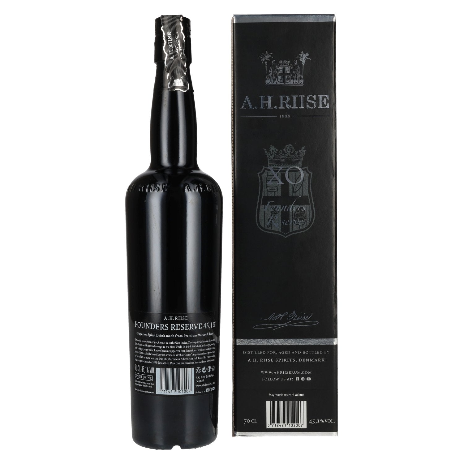 A.H. Riise X.O. FOUNDERS RESERVE Superior Spirit Drink #4 45,1% Vol. 0,7l in gift box
