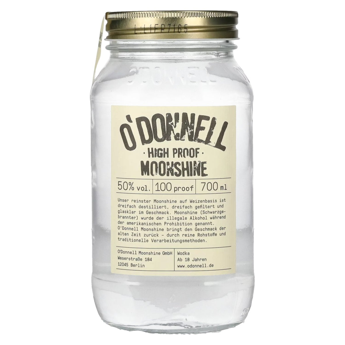 O'Donnell Moonshine HIGH PROOF 50% vol. 0.7 l