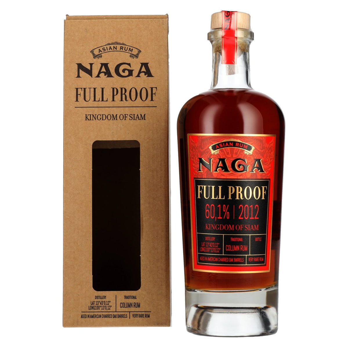Naga Full Proof Asian Rum KINGDOM OF SIAM 2012 60,1% vol. 0,7 l in geschenkverpakking