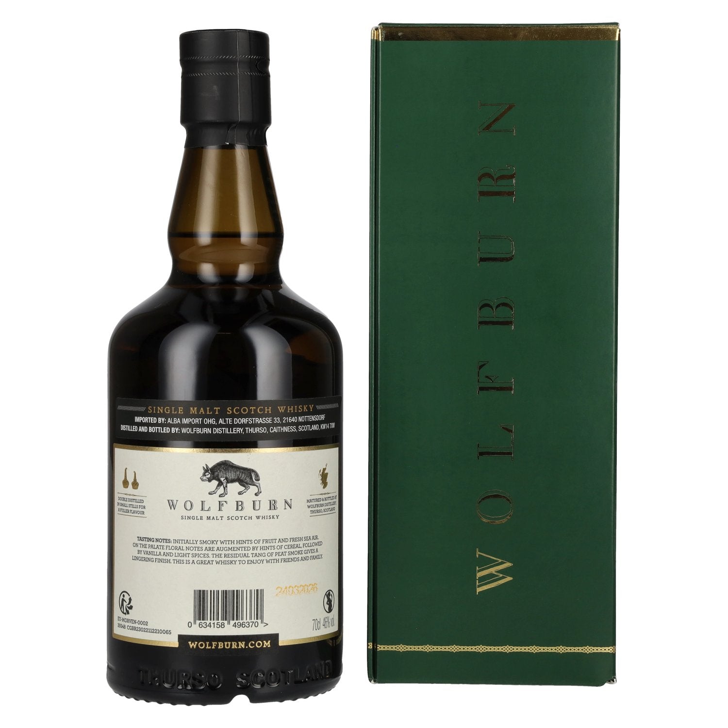 Wolfburn MORVEN Lightly Peated Single Malt 46% Vol. 0,7l in Geschenkbox