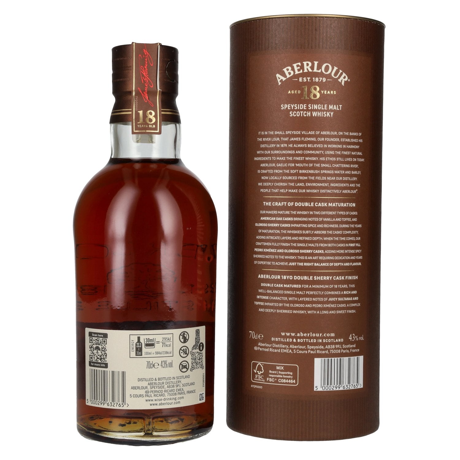 Aberlour 18 Years Old Double Sherry Cask Finish Batch No. 006 43% Vol. 0,7l in gift box