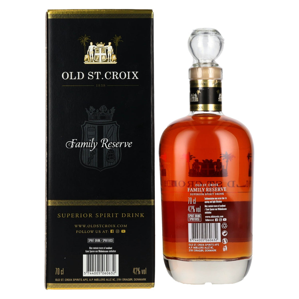 Old St. Croix A.H. Riise FAMILY RESERVE Superior Spirit Drink 42% vol. 0,7l en boîte cadeau