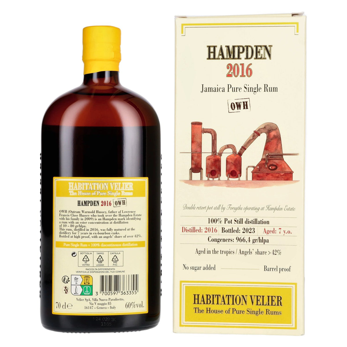 Habitation Velier HAMPDEN OWH Jamaica Pure Single Rum 2016 60% vol. 0.7 l in a gift box