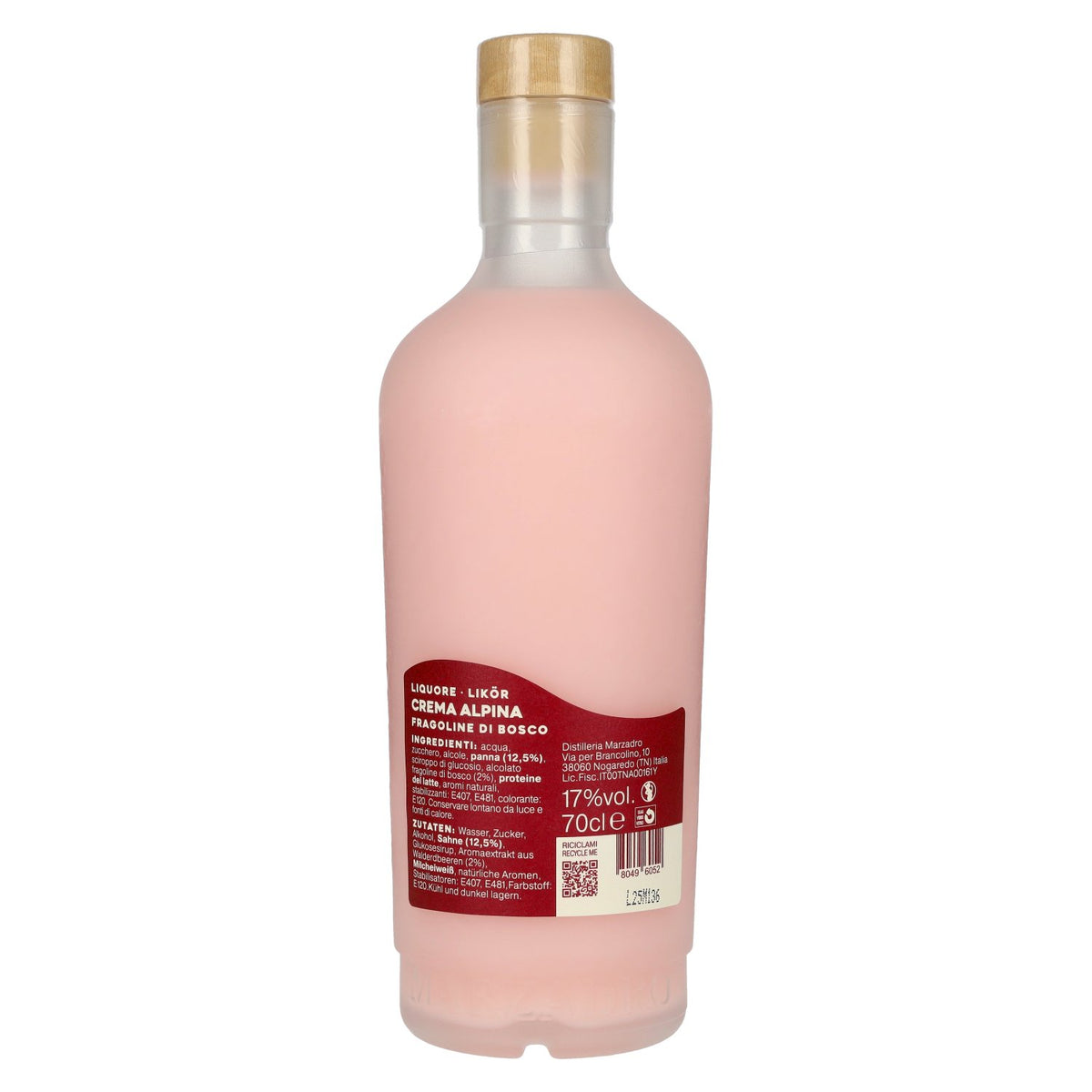 Marzadro Crema Alpina Fragoline Di Bosco Liqueur 17 % vol. 0,7 l