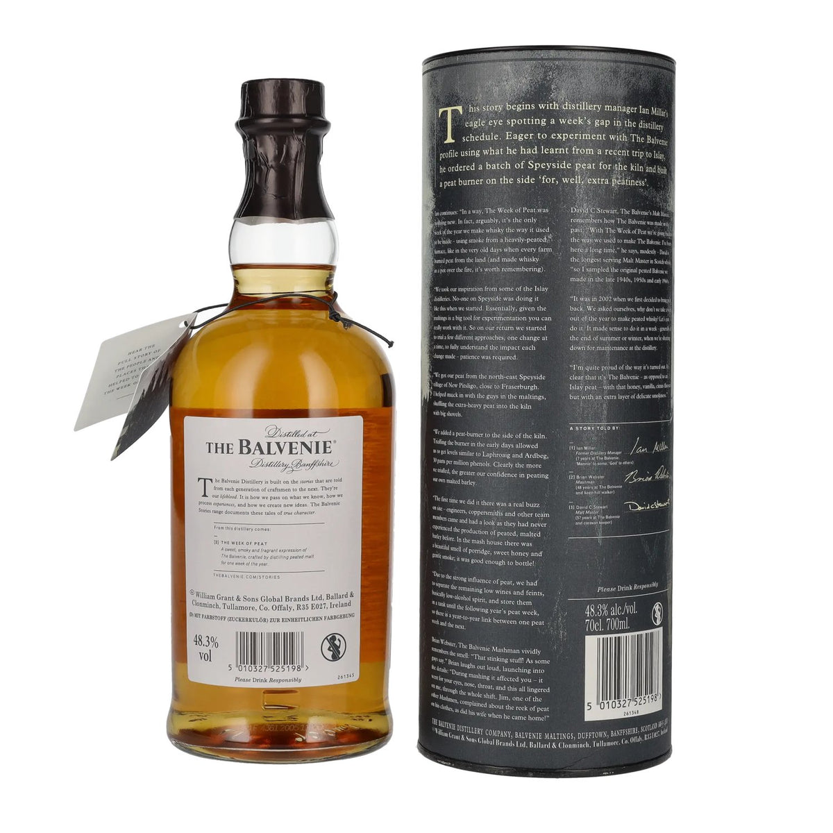 Balvenie 14 ans d'âge « The WEEK OF PEAT » 48,3 % vol. 0,7 l dans un coffret cadeau