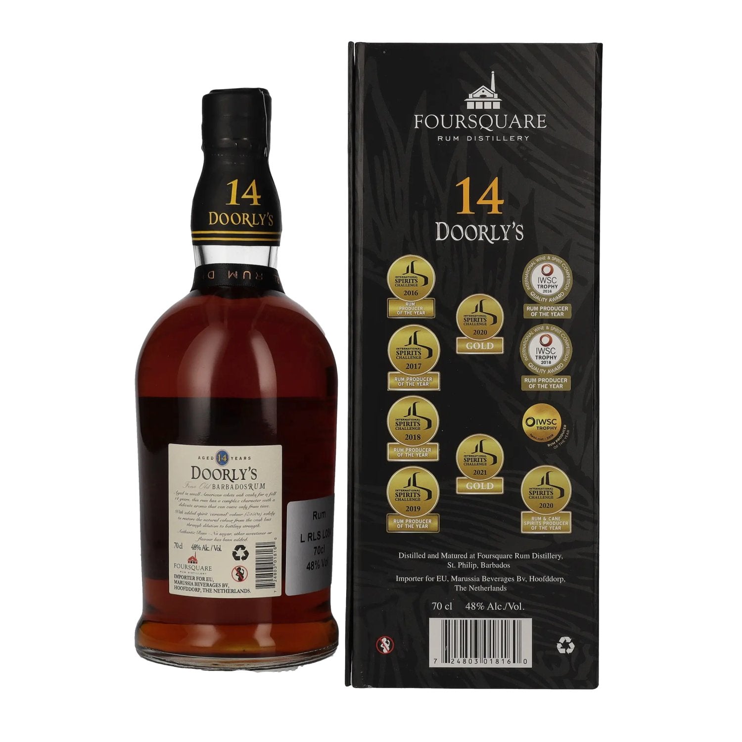 Doorly's 14 Years Old Fine Old Barbados Rum 48% Vol. 0,7l in gift box