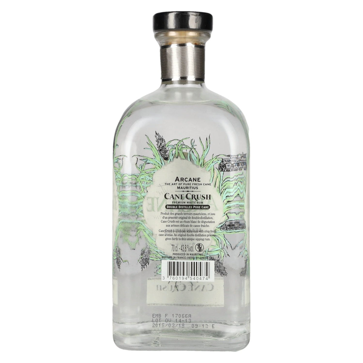 Arcane CANE CRUSH Premium White Rum 43,8% vol. 0,7 l Nieuw etiket